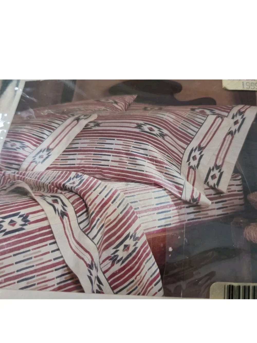 VTG Utica Flannel Aztec Southwest Full Size Sheet Set NOS